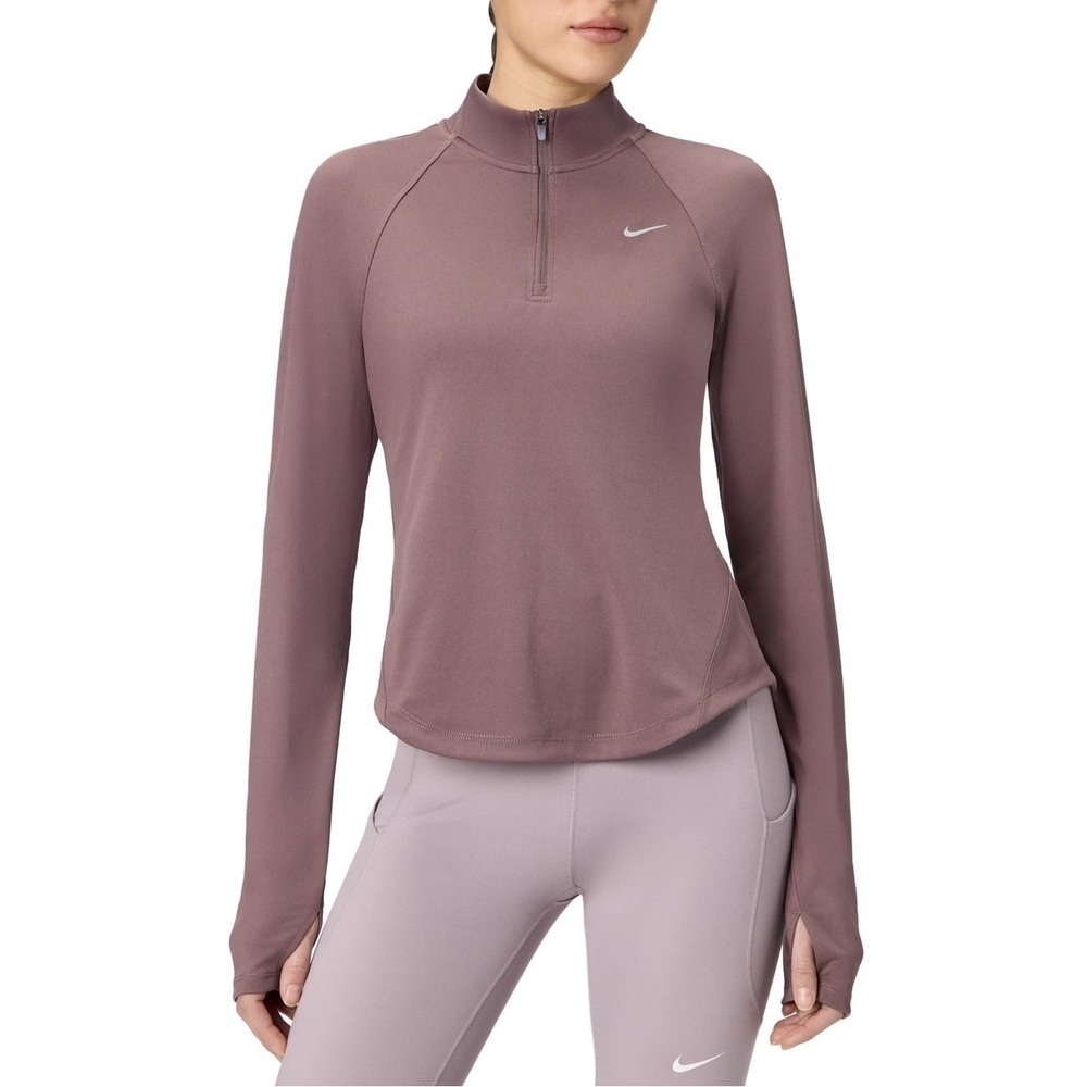 Nike Running Top Tempo Dri-FIT Half Zip Tattoo Reflective Silver Mauve Small S
